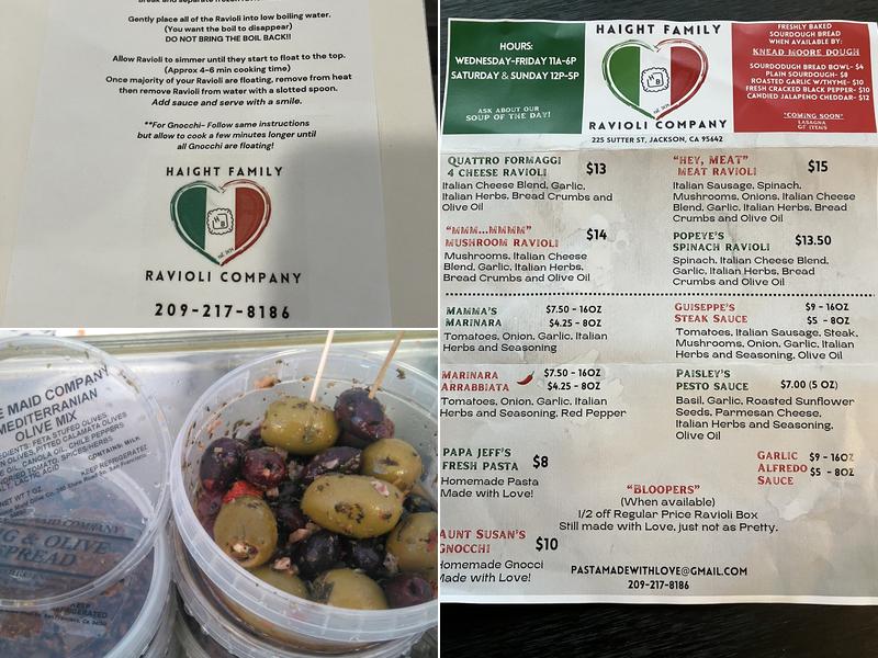 Home Maid Ravioli Co. Menu