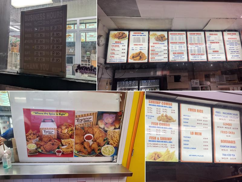 Louisiana Famous Fried Chicken Menu