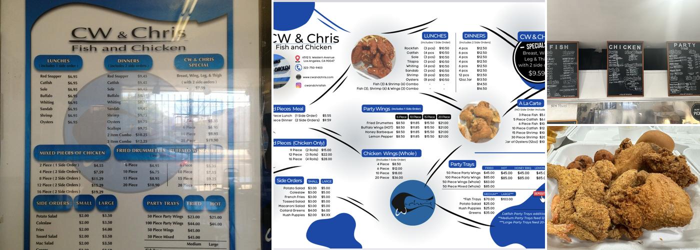 C.W. and Chris Fish & Chicken Menu