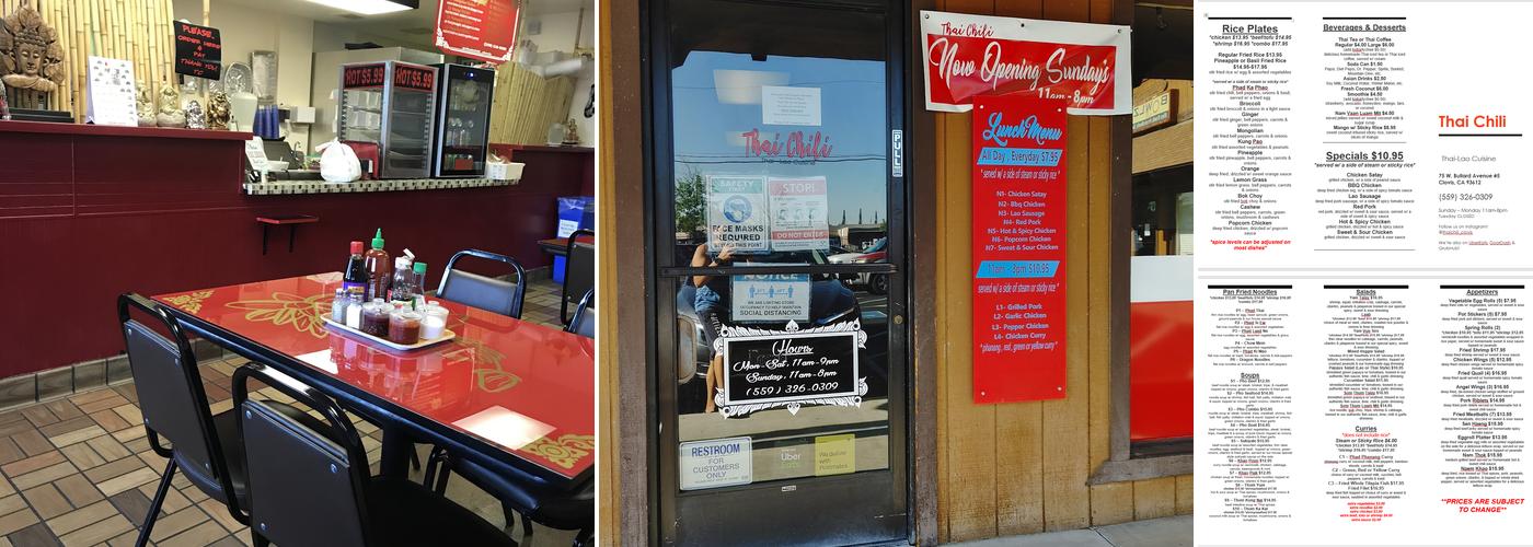 Thai Chili Menu