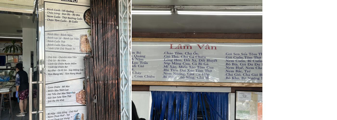 Lâm Vân Menu