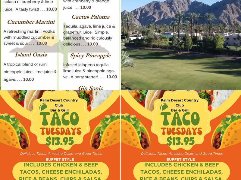 Palm Desert Country Club Menu