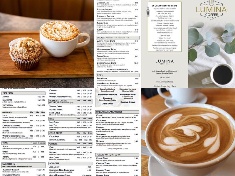 Lumina Coffee Co. Menu