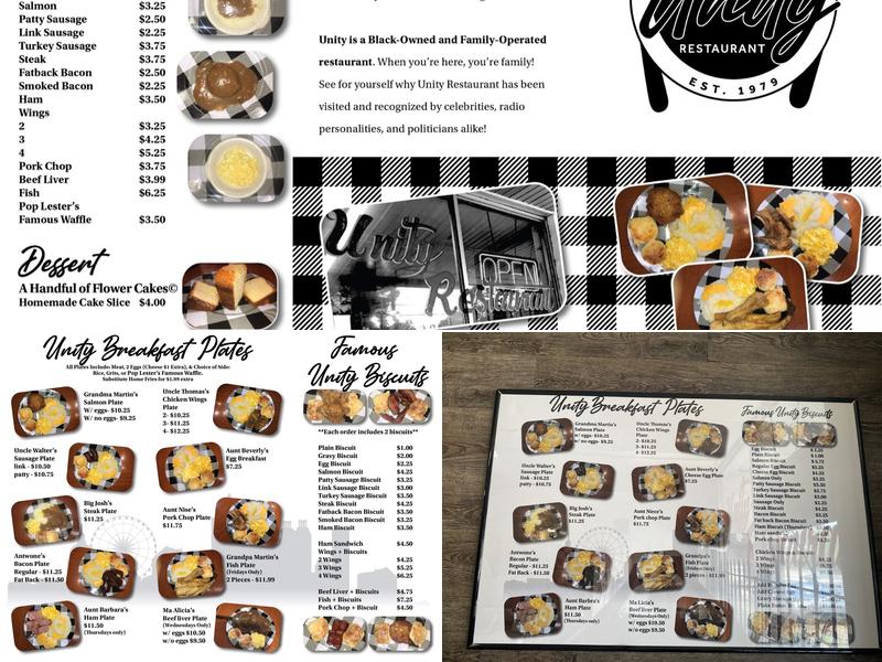 Unity Restaurant Menu