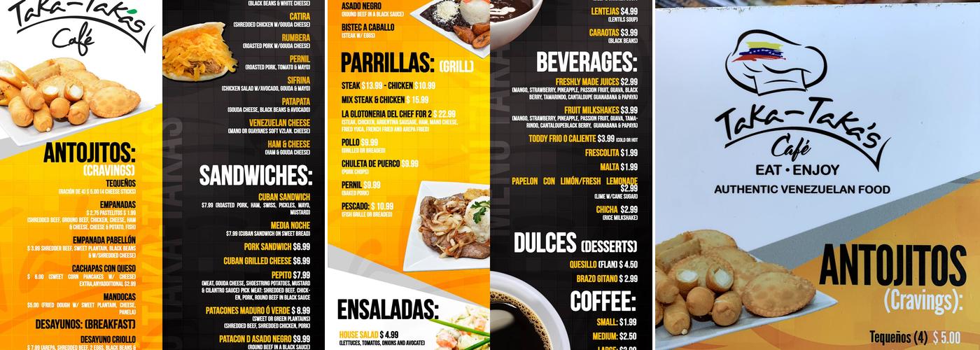 Taka Takas Cafe ATL Menu