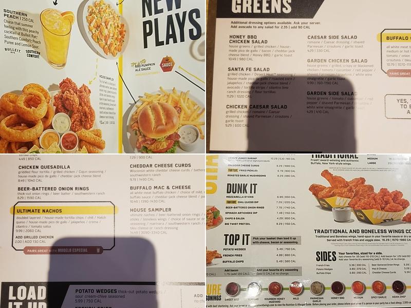 Buffalo Wild Wings Menu