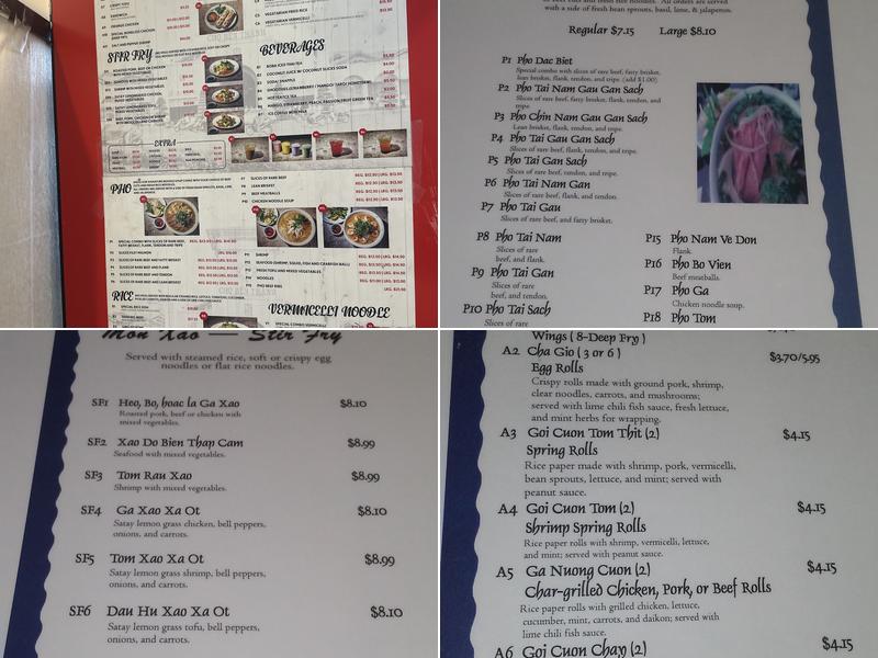 Pho Minh & Grill Menu