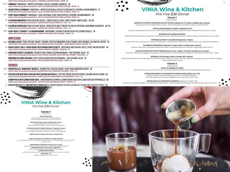 VINIA Wine & Kitchen Menu