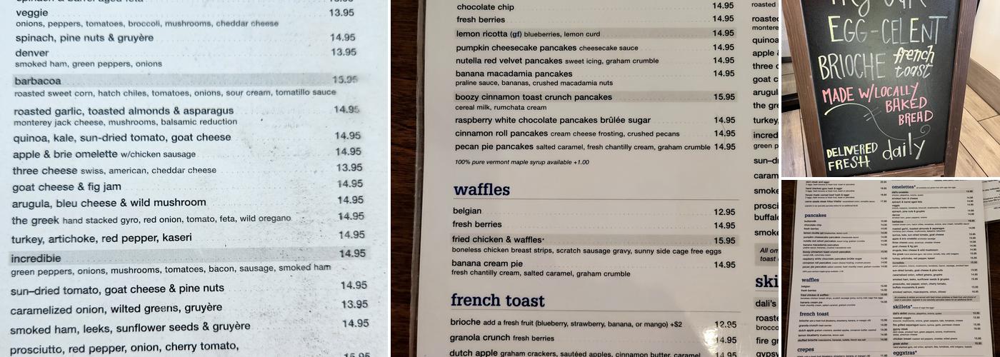 EGGstasy Menu