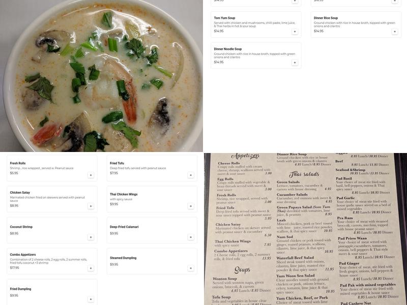 Mee Thai Restaurant Menu