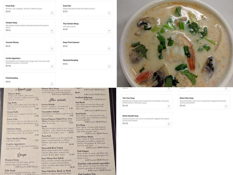 Mee Thai Restaurant Menu