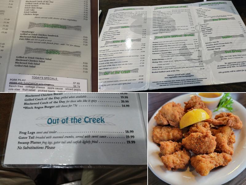Schooner's Seafood House Menu