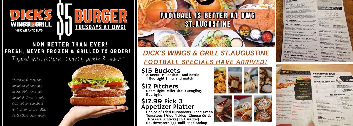 Dick’s Wings And Grill Augustine, FL Menu