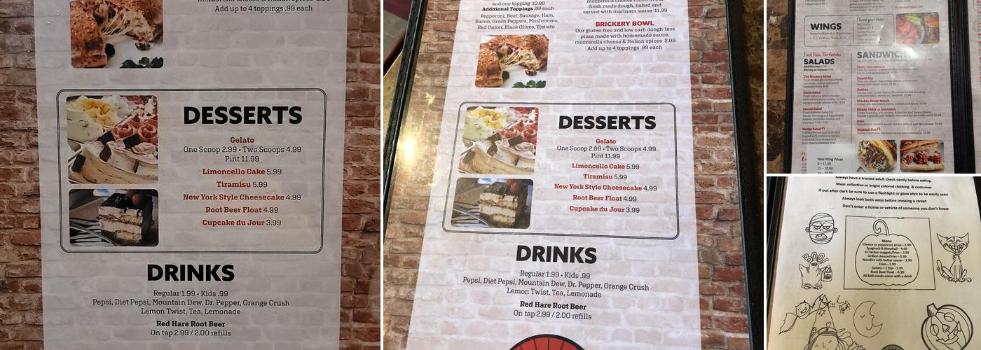 The Brickery Menu