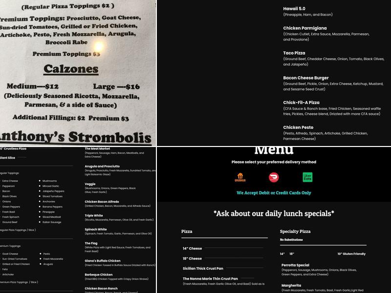 Perrotta’s Pizza Menu