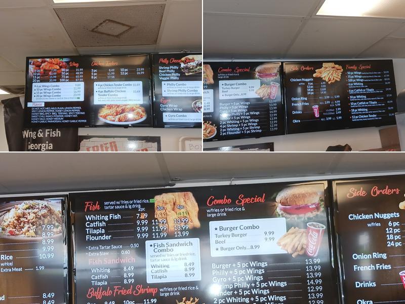 Wing & Fish Menu