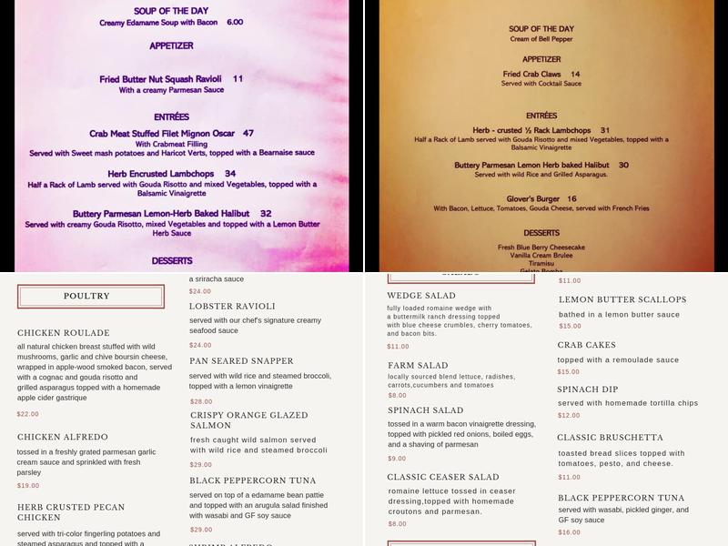 Beatrice at The Glover Restaurant Menu