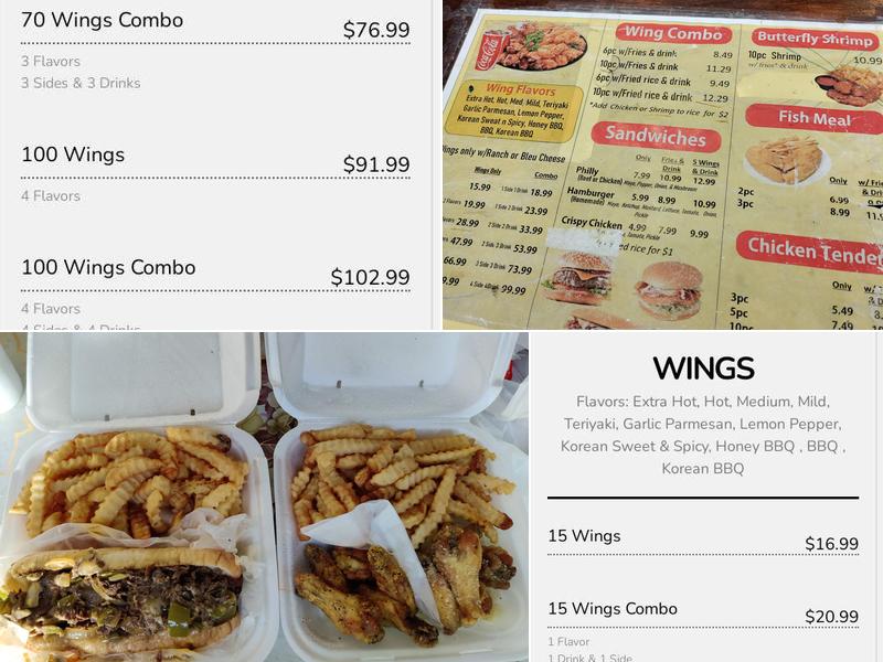 X Wings Menu