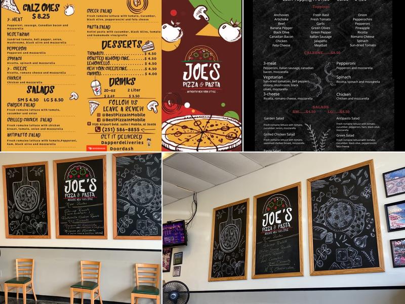 Joe's Pizza & Pasta Menu