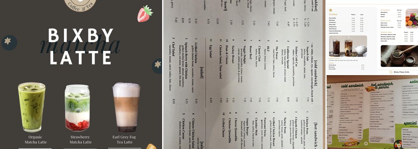Bixby Plaza Cafe Menu