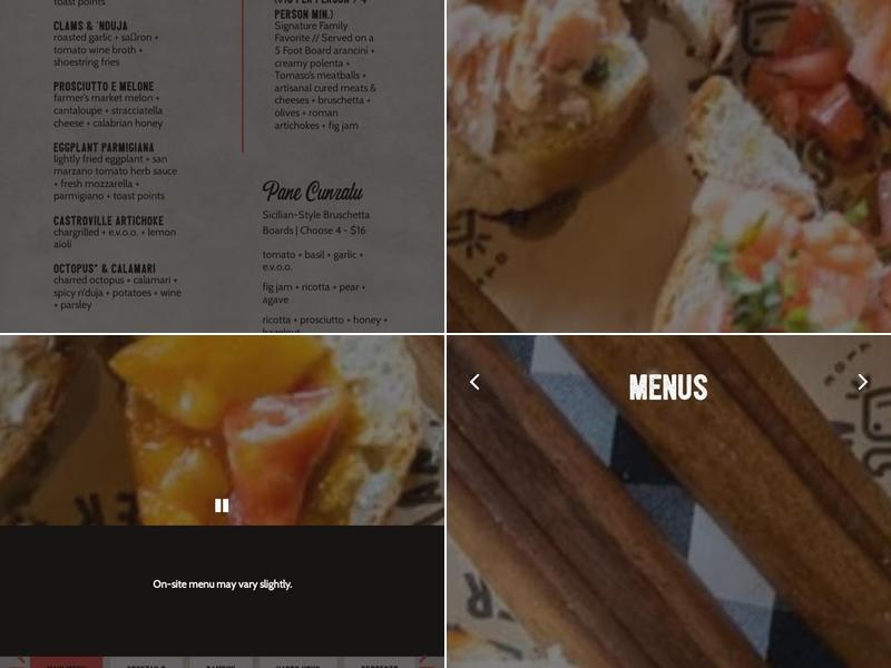 The Sicilian Butcher Menu