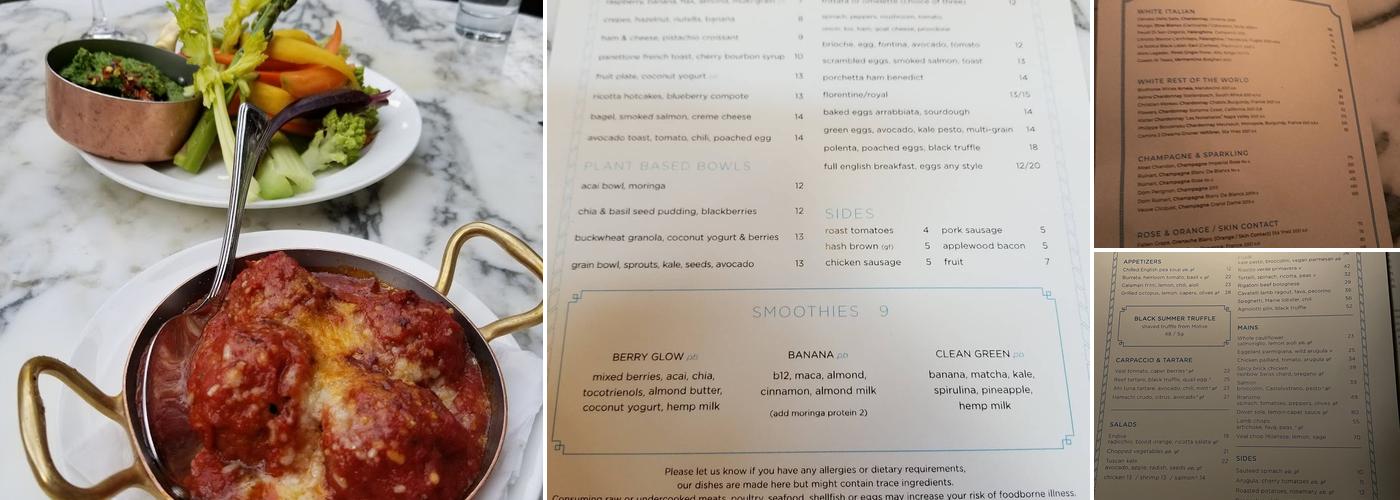 Cecconi's West Hollywood Menu