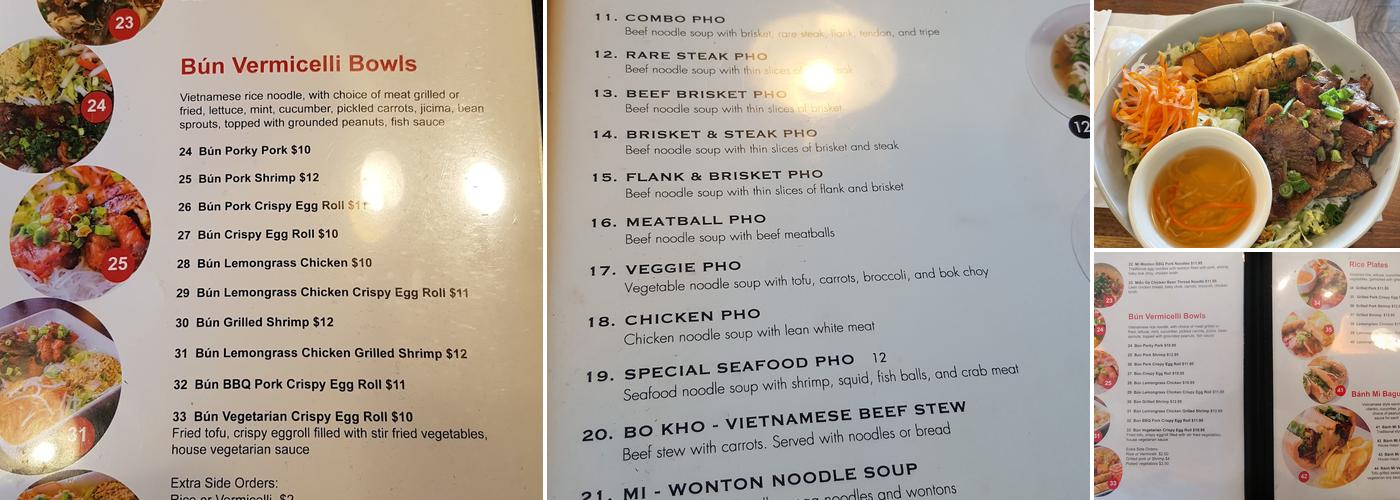 Pho Spot Menu