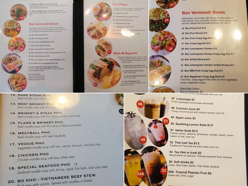 Pho Spot Menu
