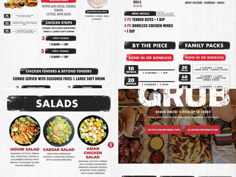 Fire Wings Delta Shores Menu