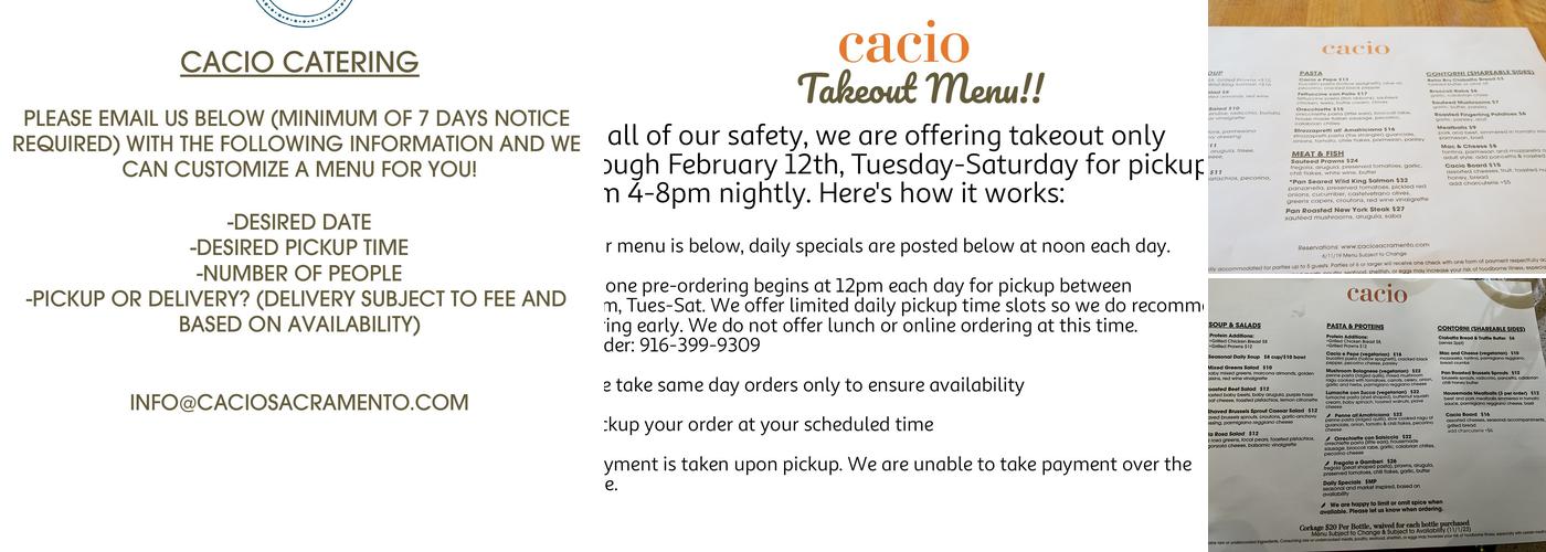 Cacio Menu