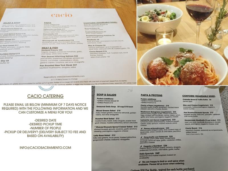 Cacio Menu