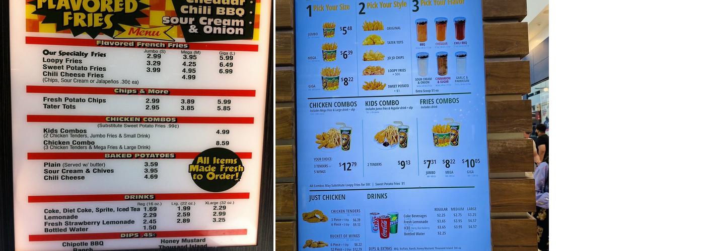 Potato Corner Menu