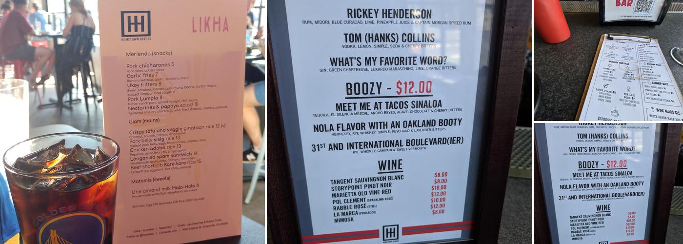 Hometown Heroes Menu