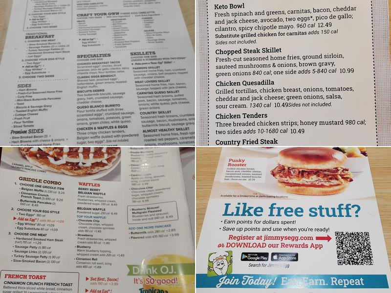 Jimmy's Egg - Wichita, N. Webb Rd. Menu
