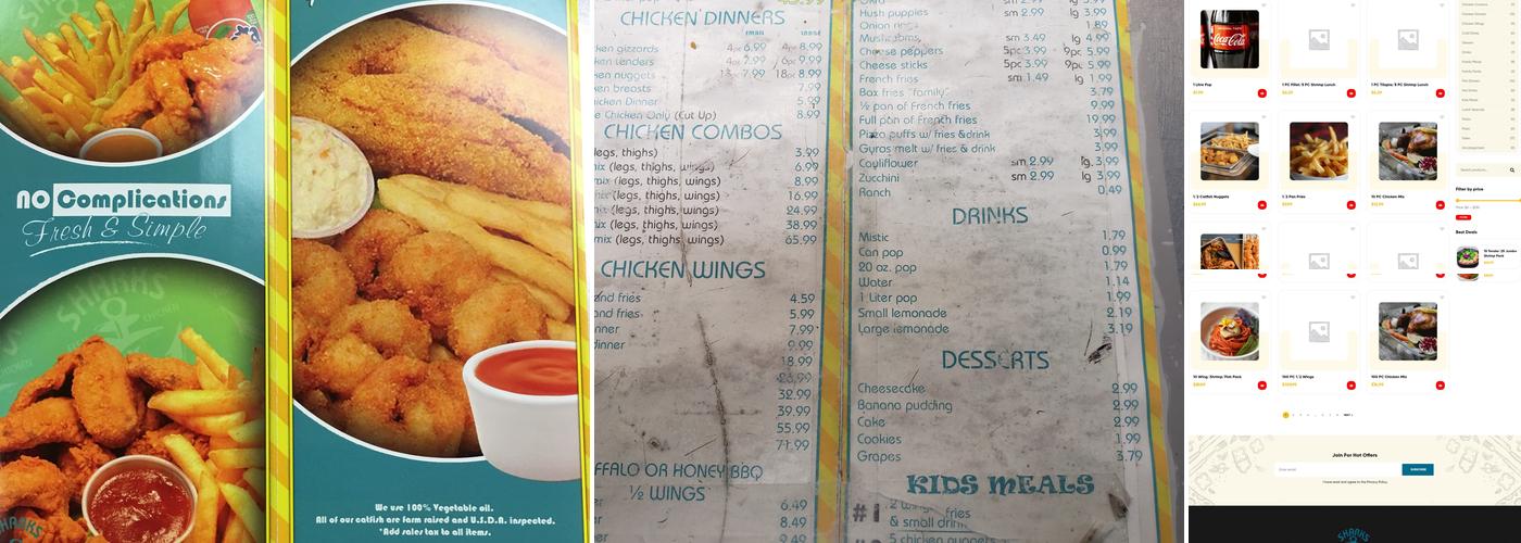 Shark's Fish & Chicken Menu