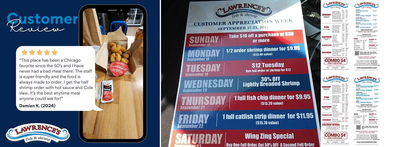 Lawrence's Fish & Shrimp Menu