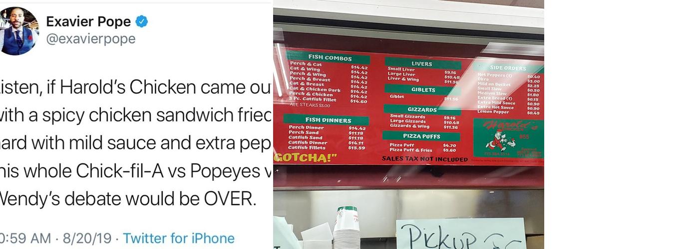 Harold's Chicken #55 Express Menu