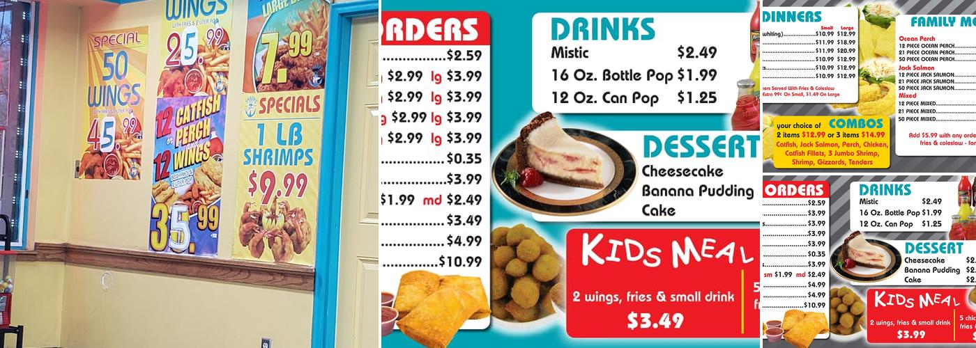 Shark Fish & Chicken Menu