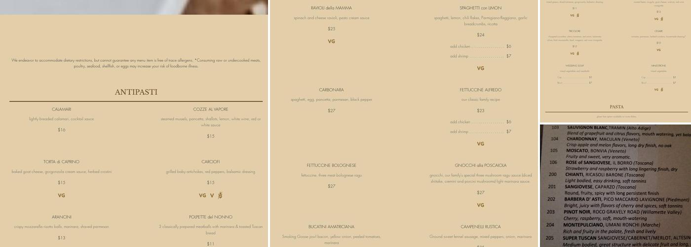 Ambrosia Menu