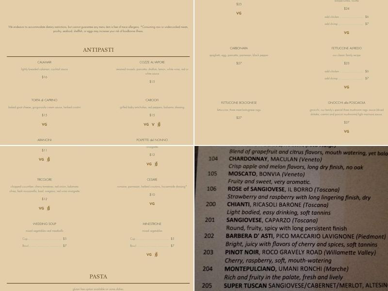 Ambrosia Menu