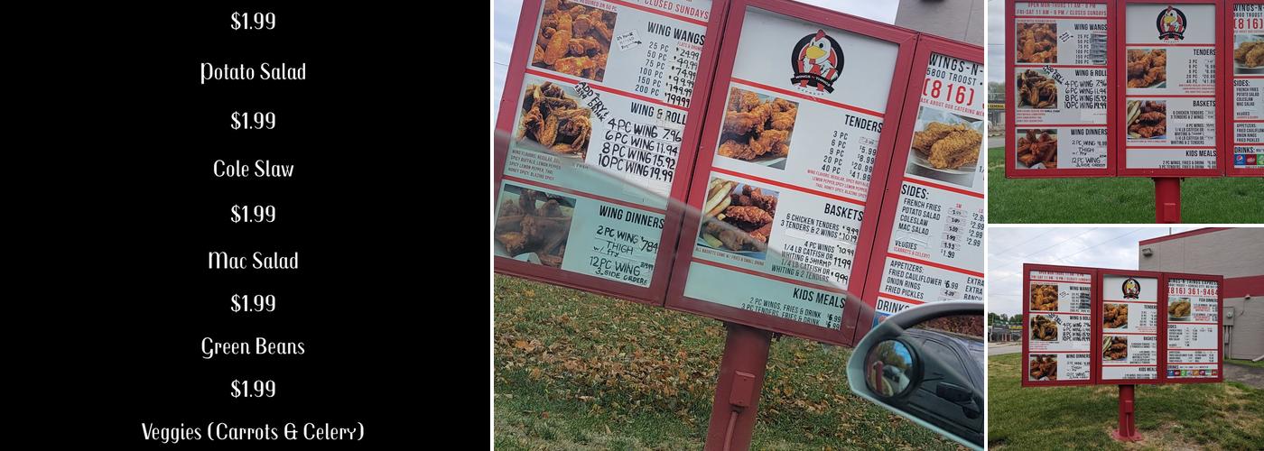 Wings 'n Things Express Menu