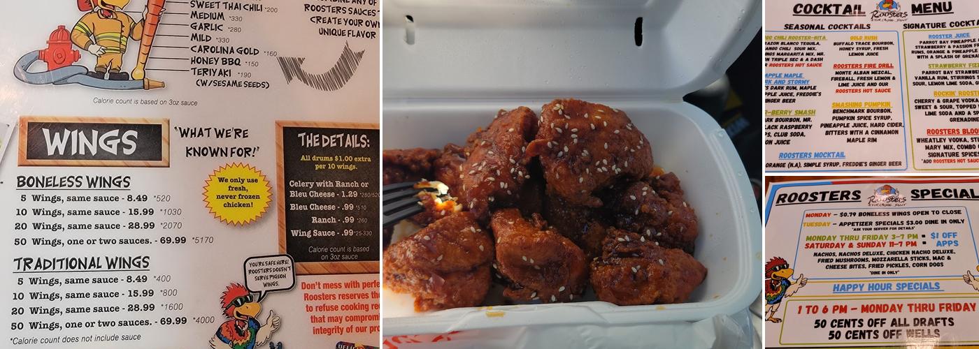 Roosters Menu