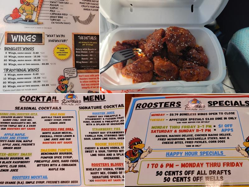 Roosters Menu