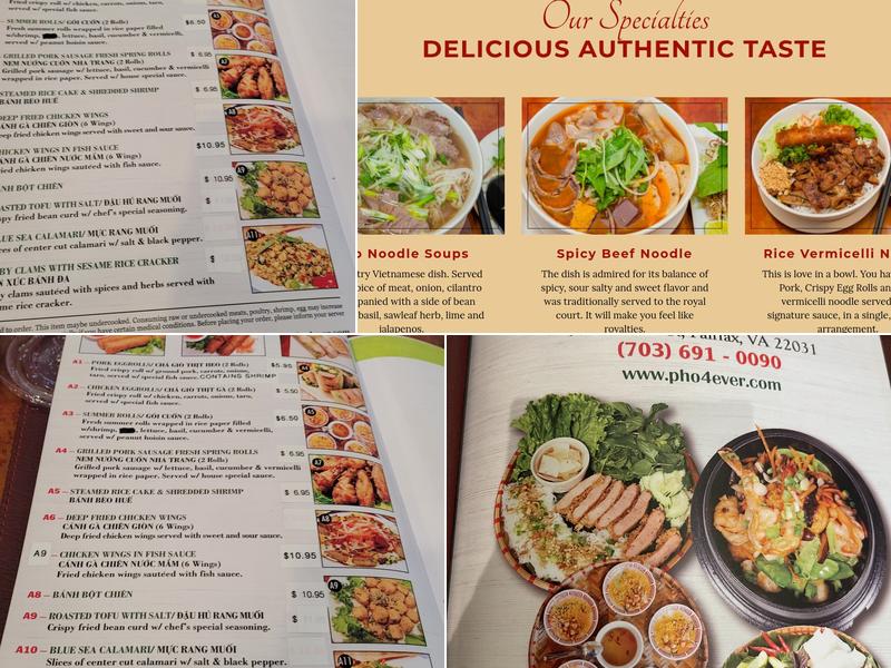 Pho4ever Fairfax Menu