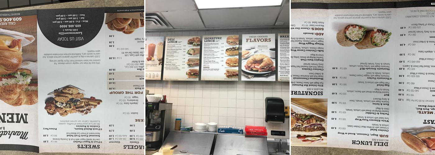 Manhattan Bagel Menu