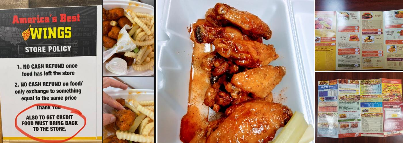 America's Best wings Menu