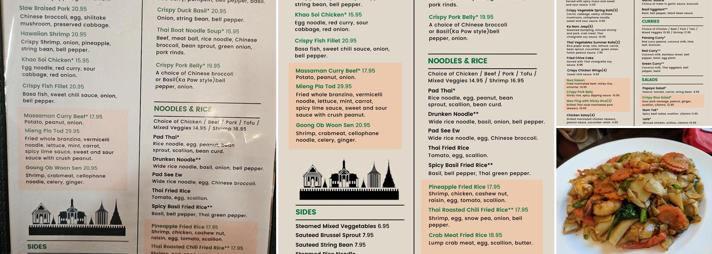 La Ong Thai Bistro Menu