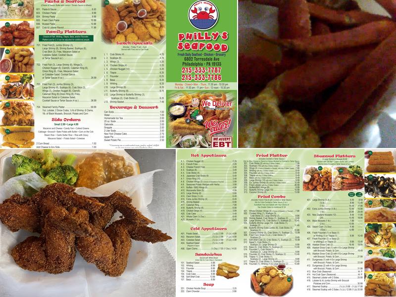 Philly's Seafood Menu