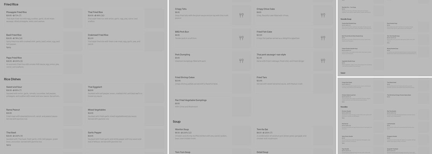 Papa Thai Chef 1 Menu