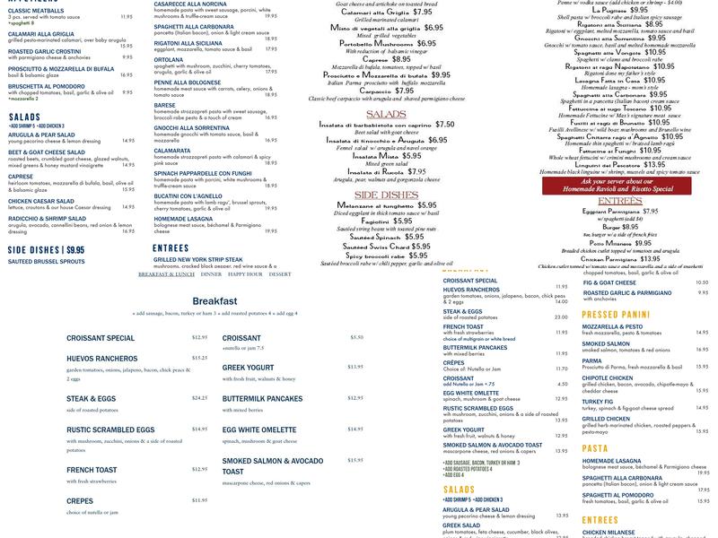 Max Soha Menu